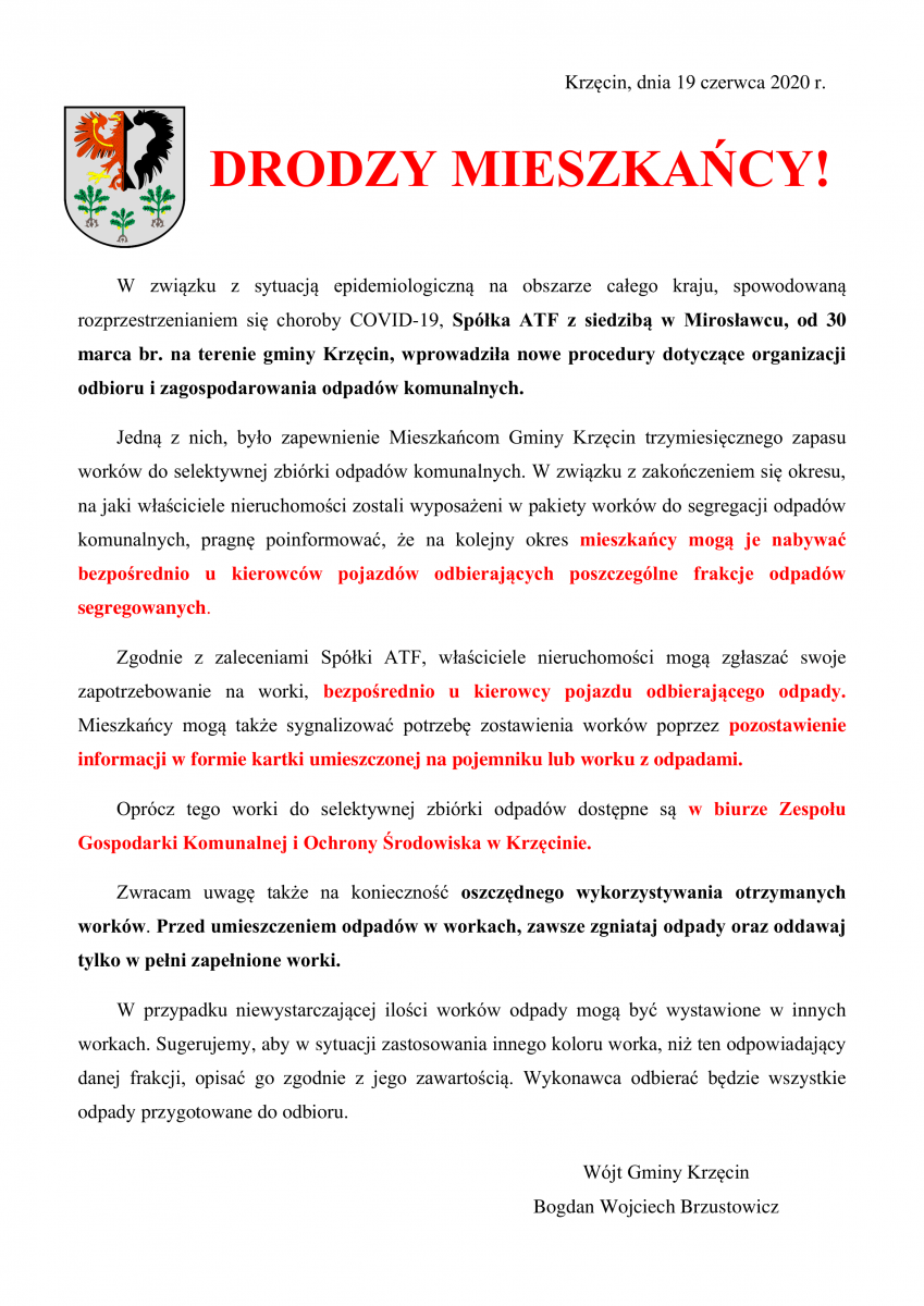 dystrybucja work&oacute;w do selektywnej zbi&oacute;rki odpad&oacute;w