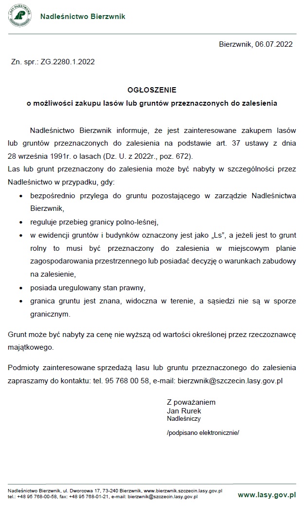 zakupLasow