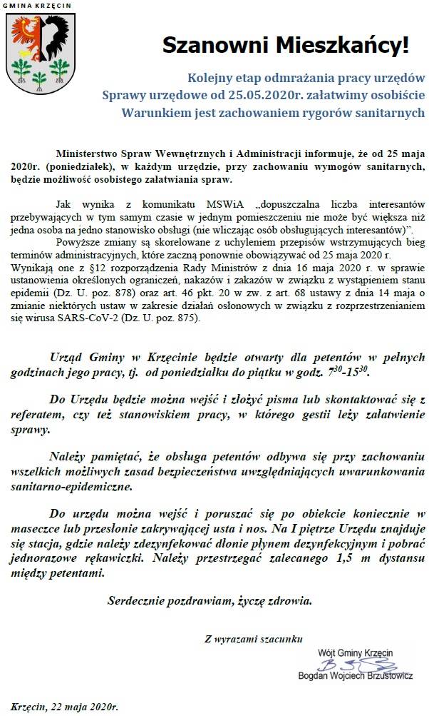 Kolejny etap odmrażania pracy urzęd&oacute;w 
