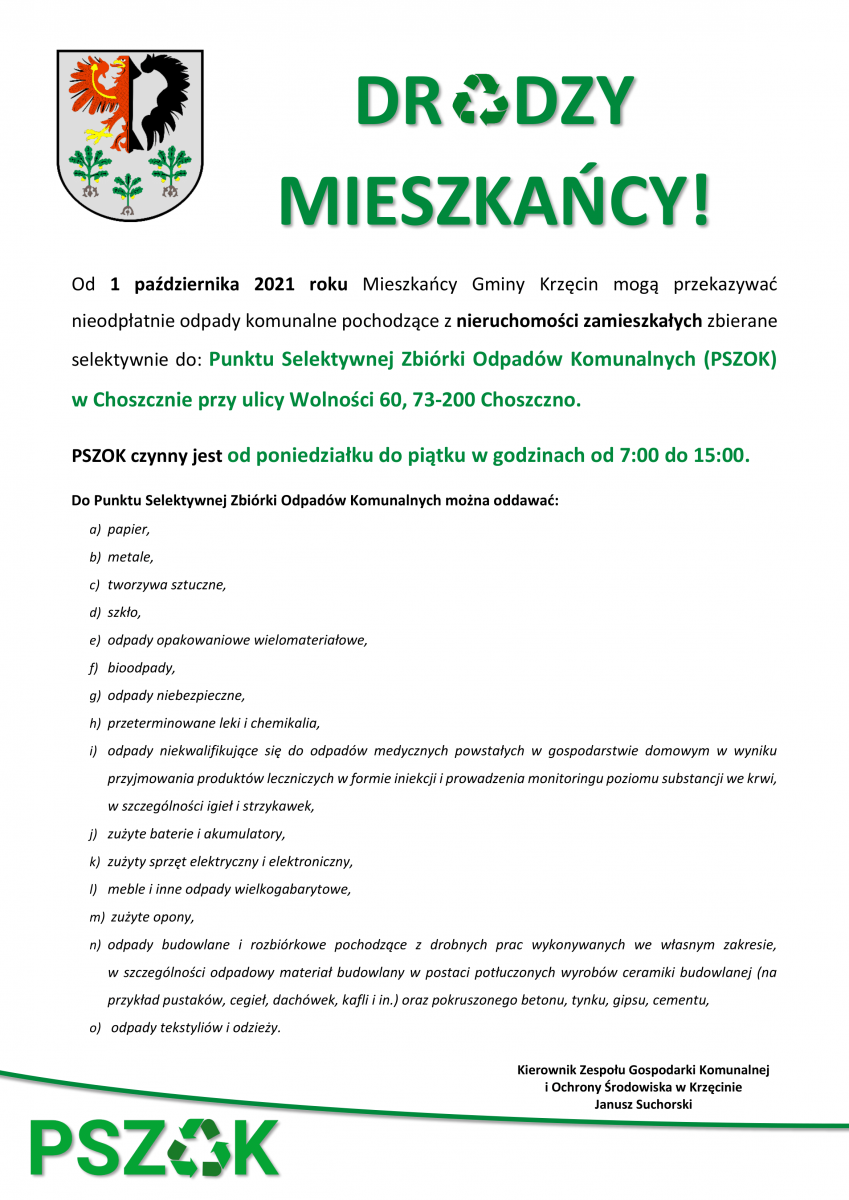 drodzy mieszkancy