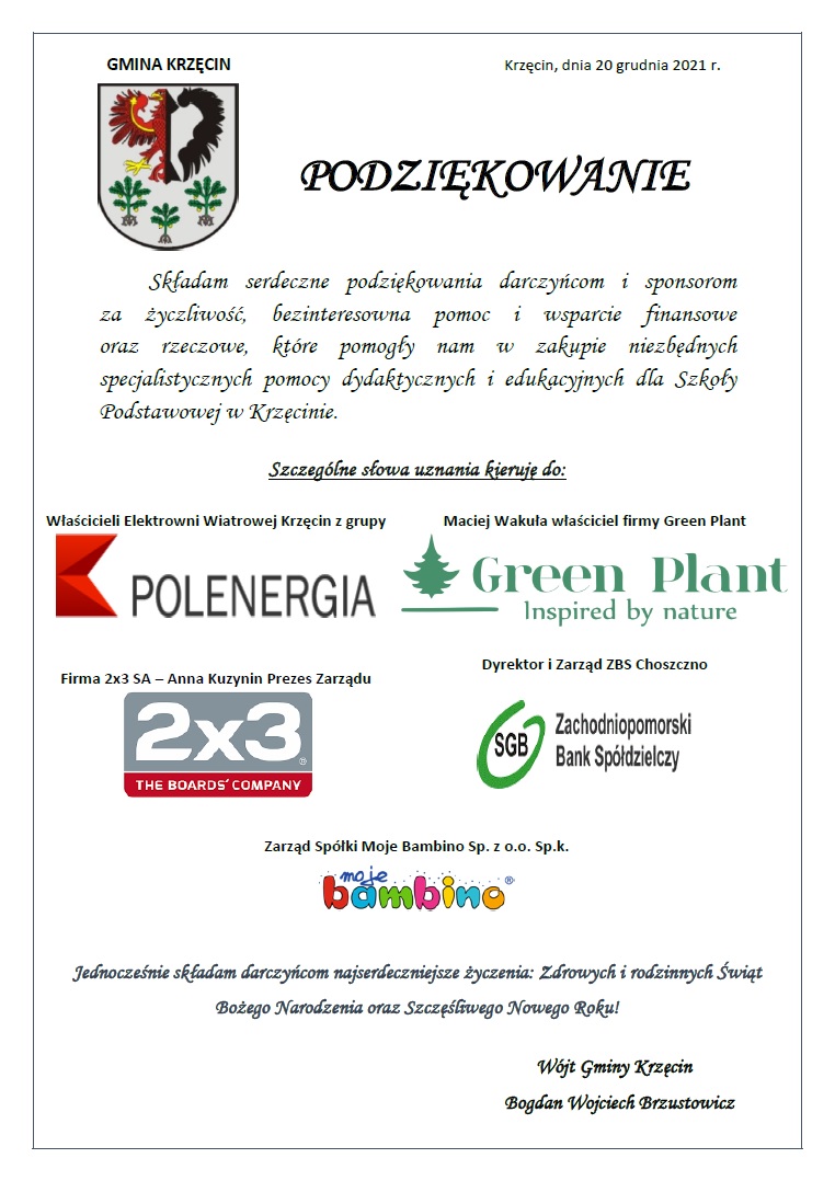 podziekowanie