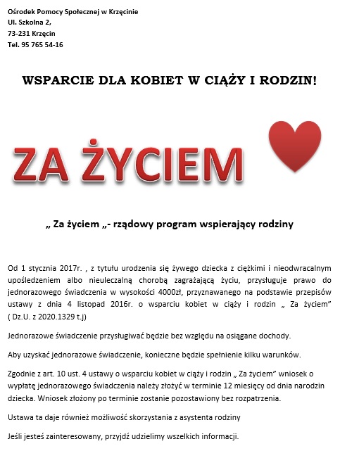 za zycia
