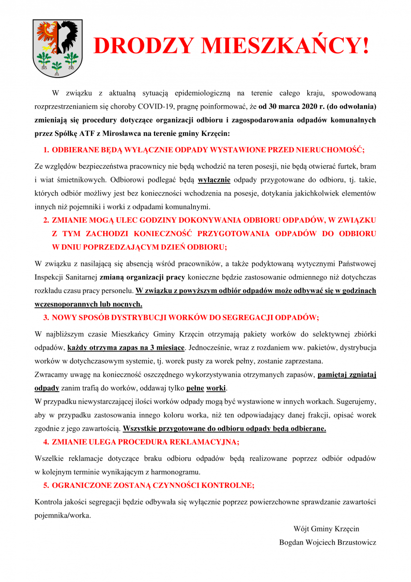 NOWE PROCEDURY W WALCE Z KORONAWIRUSEM
