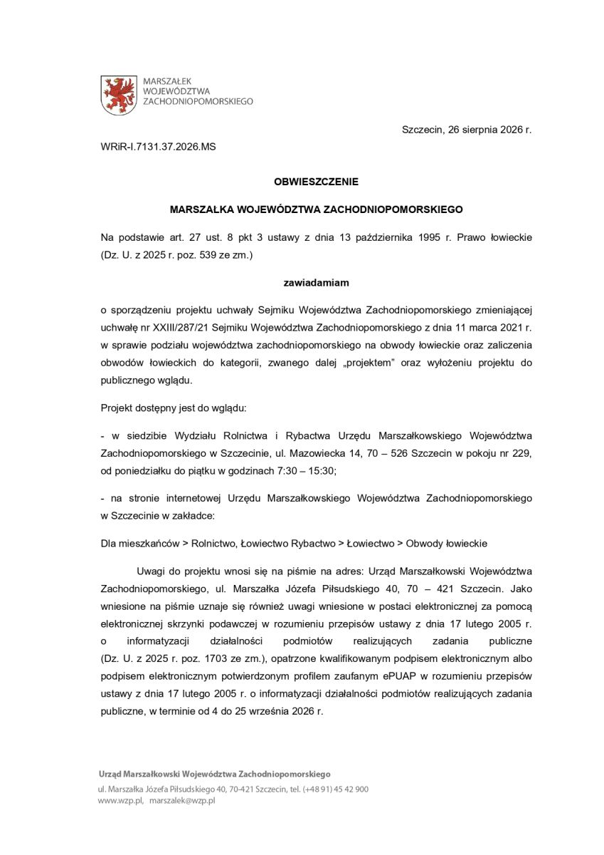 Zdjęcie: OBWIESZCZENIE