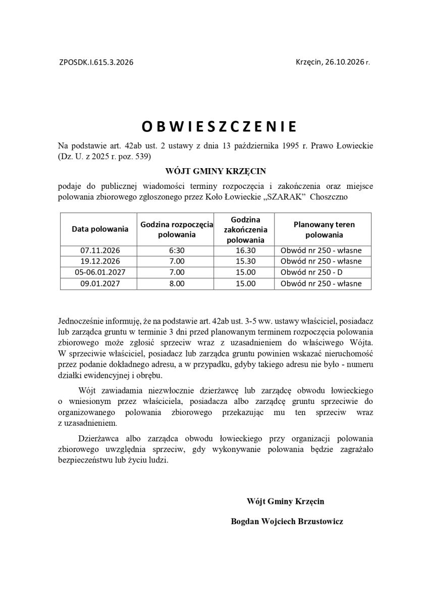 Zdjęcie: Terminy polowań zbiorowych