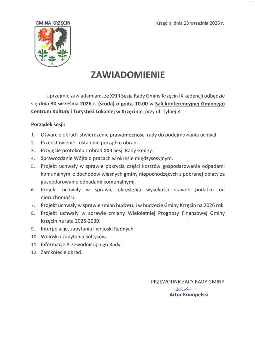 Zdjęcie: Zawiadomienie