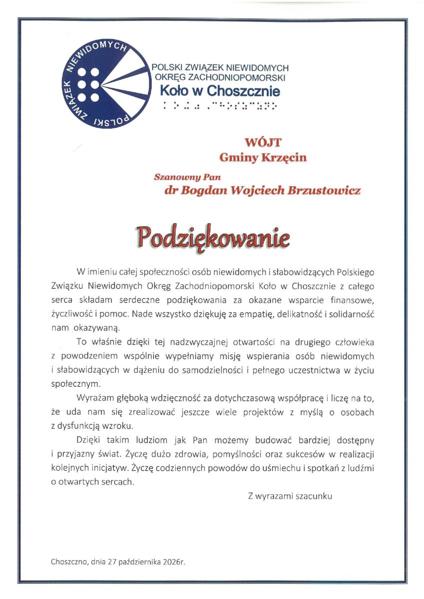 Zdjęcie: Podziękowanie